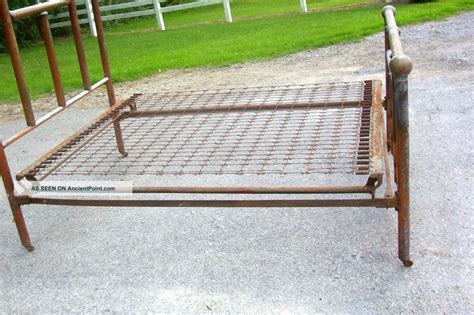 vintage metal box spring with metal slats|old fashioned metal box springs.